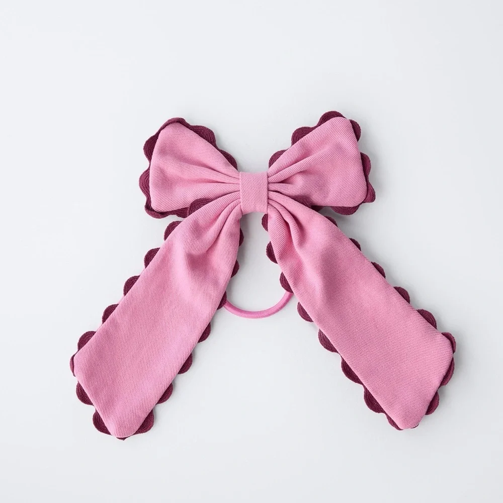NWOT. Zara Kids Pink Elastic Hair Tie with Bow Appliqué and Bobby Pin.
